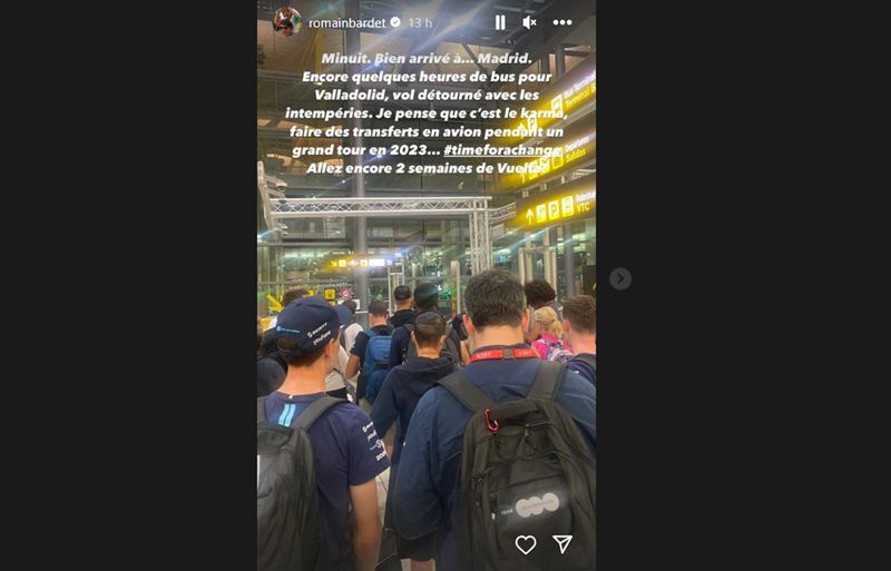 Romain Bardet colgó esta Storie en su cuenta de Instagram