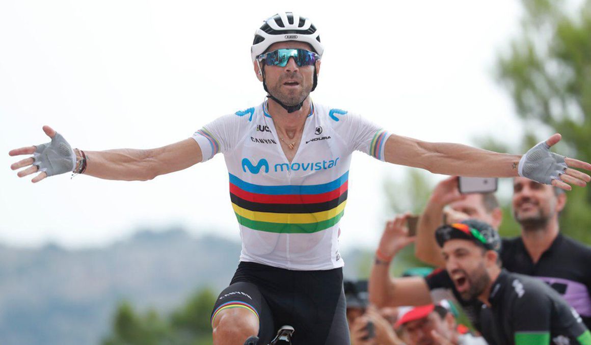 Explosiva victoria de Alejandro Valverde en Mas de la Costa. Foto: Photo Gomez Sport.