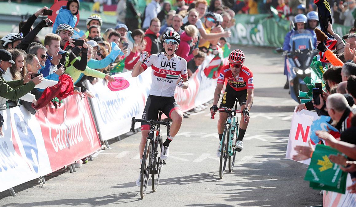 Pogacar Y Roglic; doblete esloveno en Los Machucos. Foto: Photo Gomez Sport. 