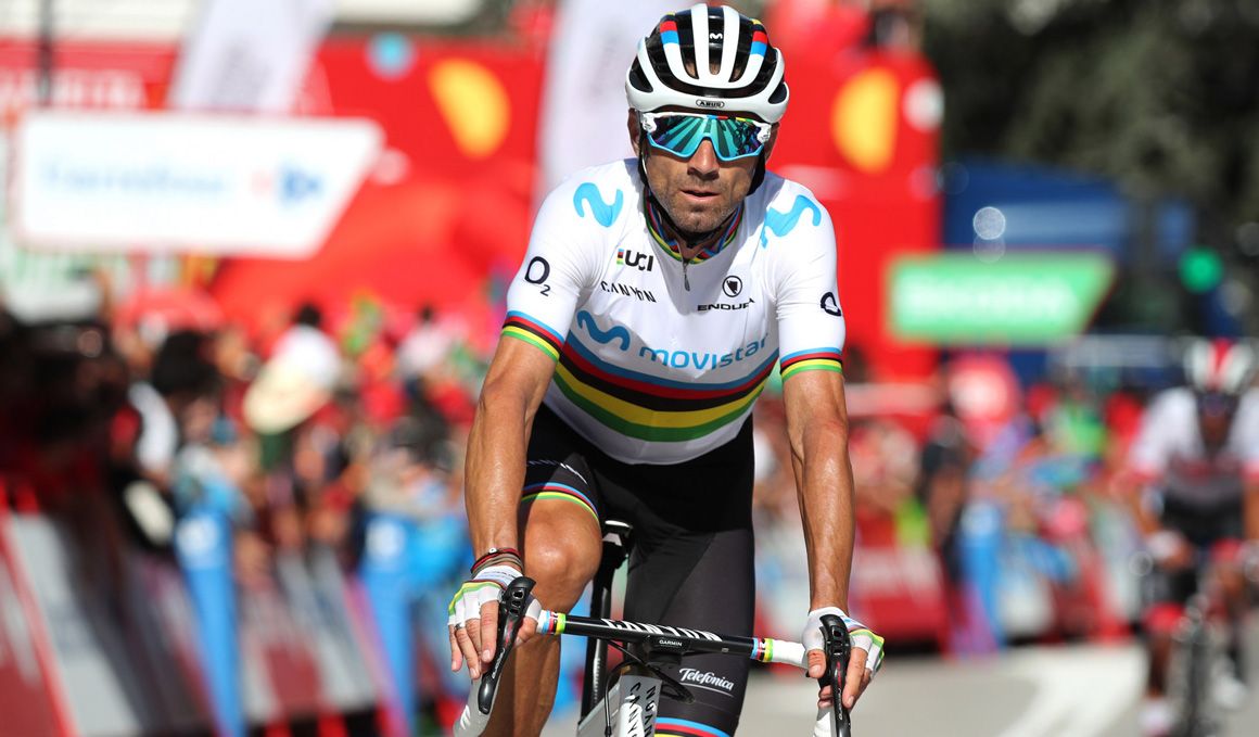 Alejandro Valverde, caída y muñeca dolorida