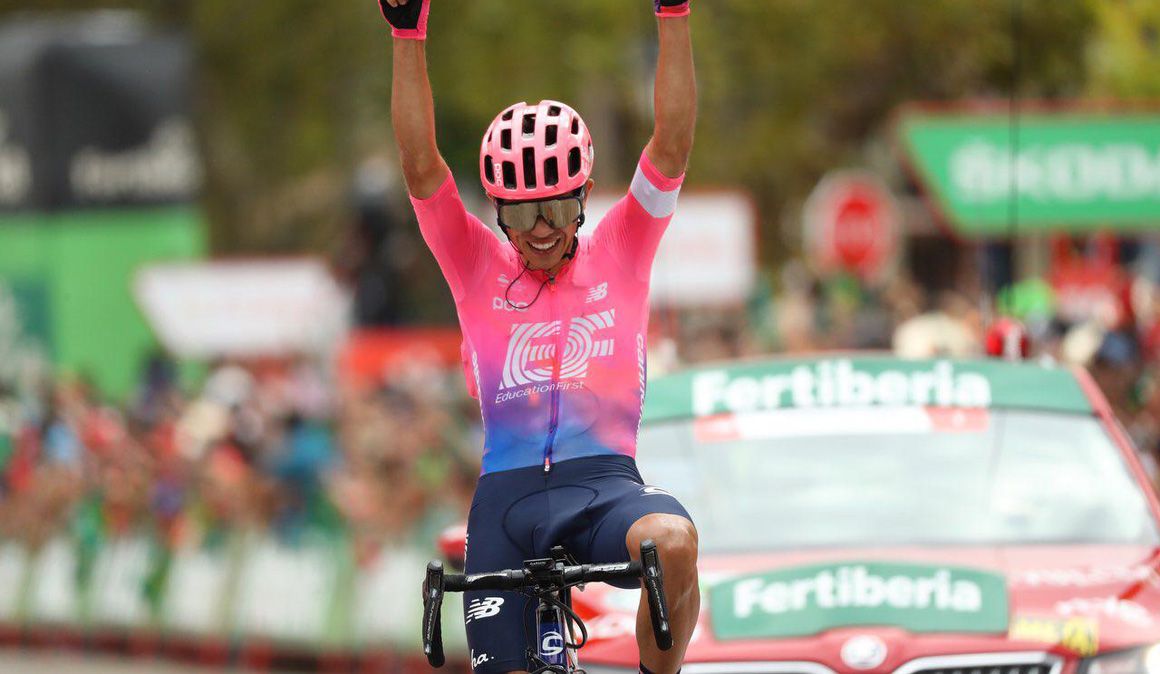 Higuita se estrena a lo grande ganando la etapa de la Sierra de Guadarrama. Foto: Photo Gomez Sport.