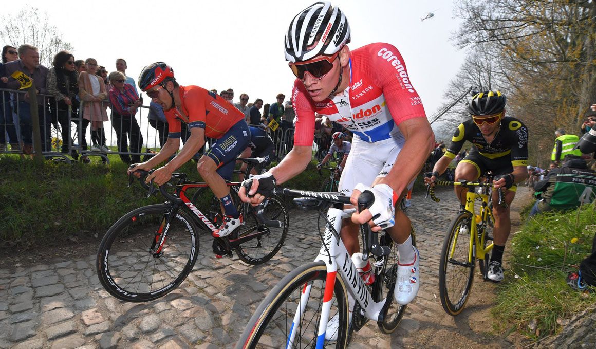 Van der Poel, durante la última edición del Tour de Flandes