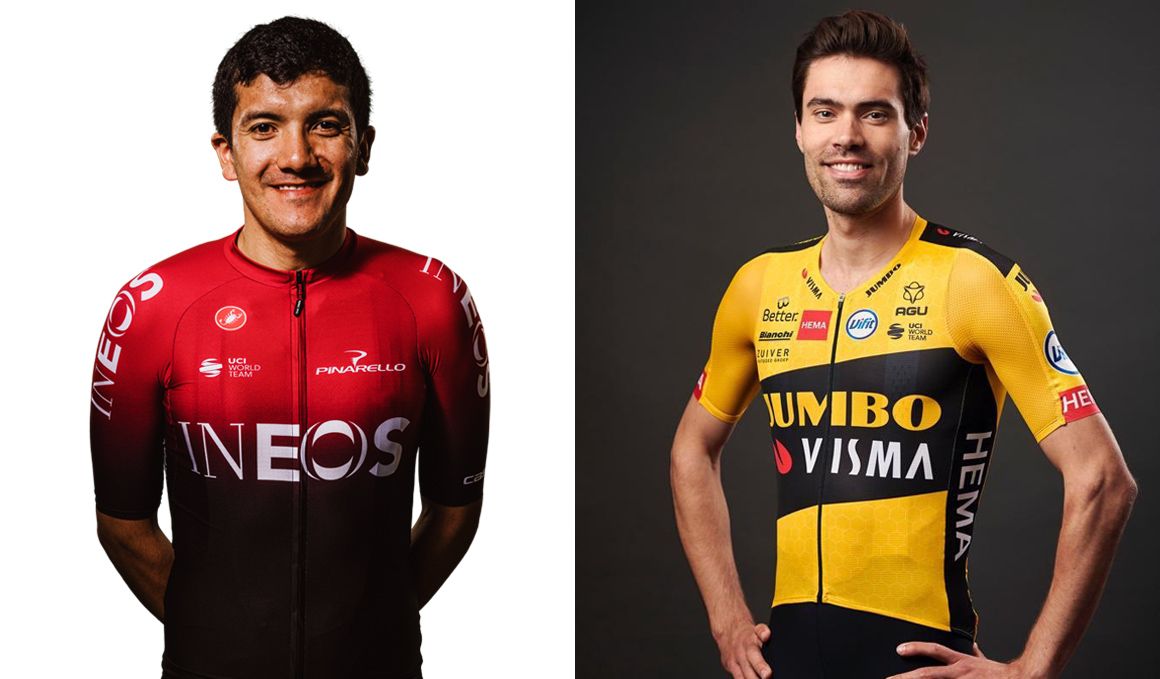 Richard Carapaz y Tom Dumoulin, dos de los grandes refuerzos para la temporada 2020 de Team Ineos y Jumbo-Visma. 