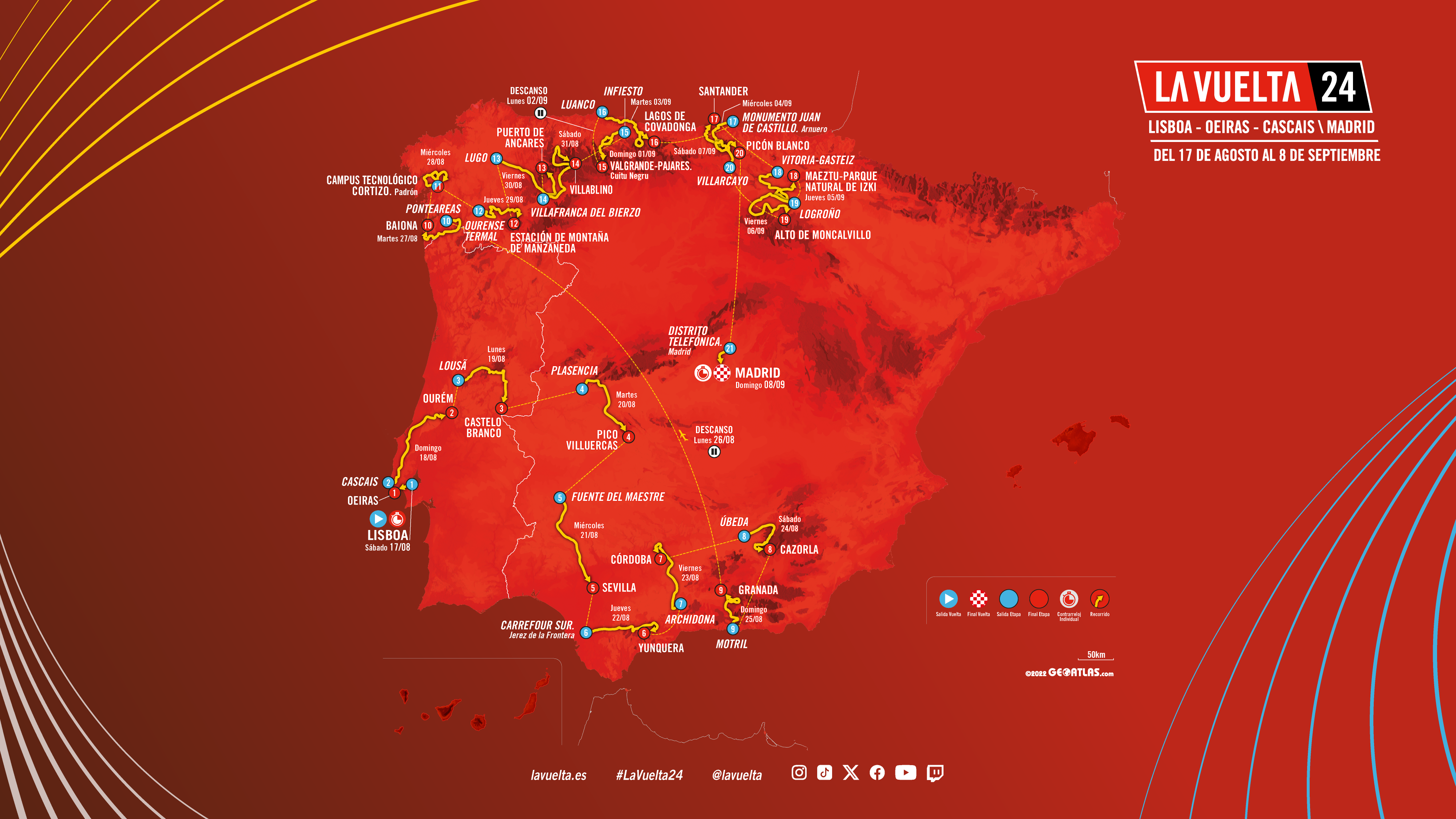 Éste es el recorrido oficial de la Vuelta a España 2024.