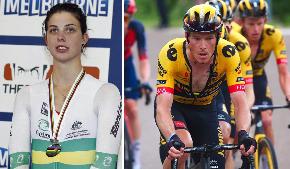 Melissa Hoskins en una imagen de archivo de 2012 y Rohan Dennis, su marido, contra quien la policía ha presentado cargos por el atropello de la ex ciclista australiana 