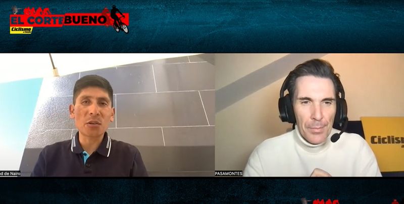 Nairo Quintana y Luis Pasamontes en un momento de la entrevista