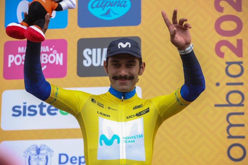 Gaviria con el maillot de lider