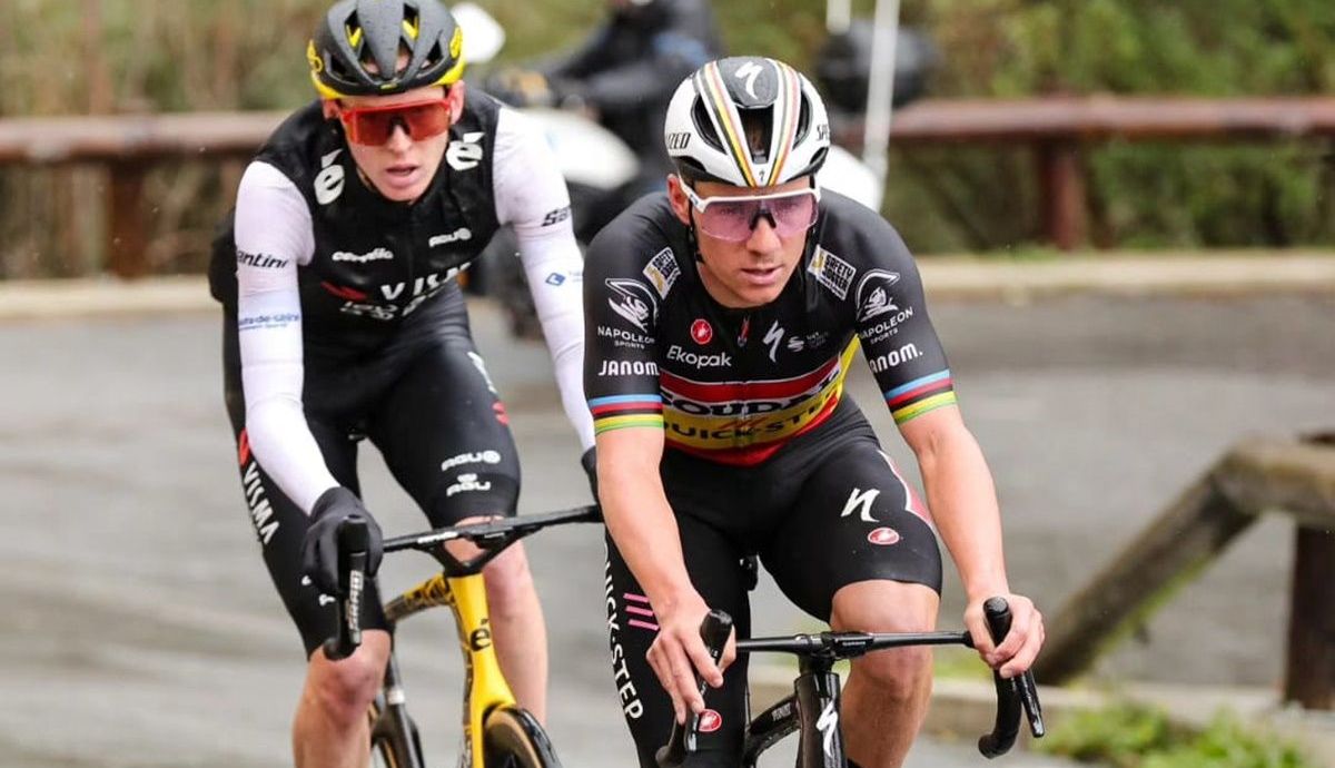 Jorgenso (Visma Lease a Bike) y Evenepoel (Soudal Quick Step), mano a mano final Jorgenso (Visma Lease a Bike) y Evenepoel (Soudal Quick Step), mano a mano final