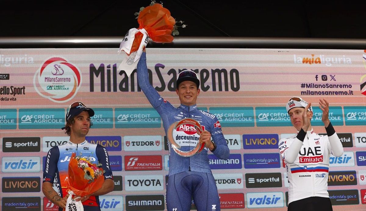 Podio al completo de la Milán San Remo