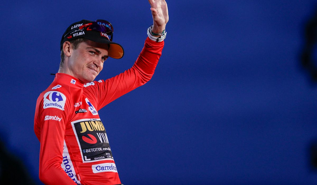 Sepp Kuss, en el podio como ganador de la pasada Vuelta a España