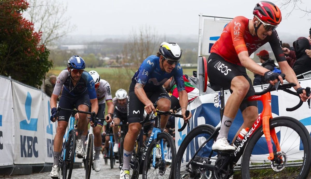 Iván García Cortina (Movistar Team) fue uno de los hombres más fuertes del Tour de Flandes