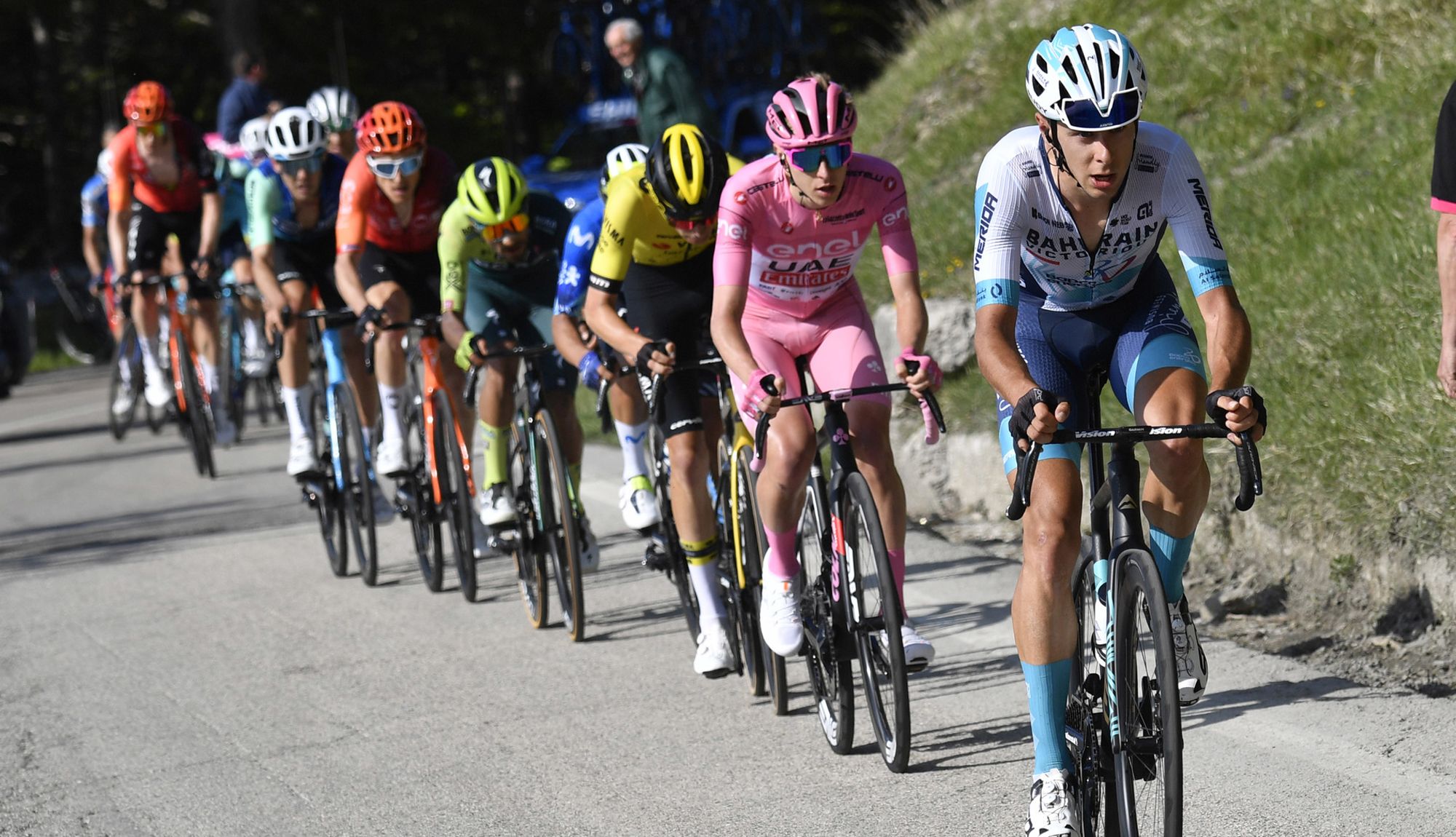 Tiberi y Pogacar, al frente del grupo de favoritos del Giro
