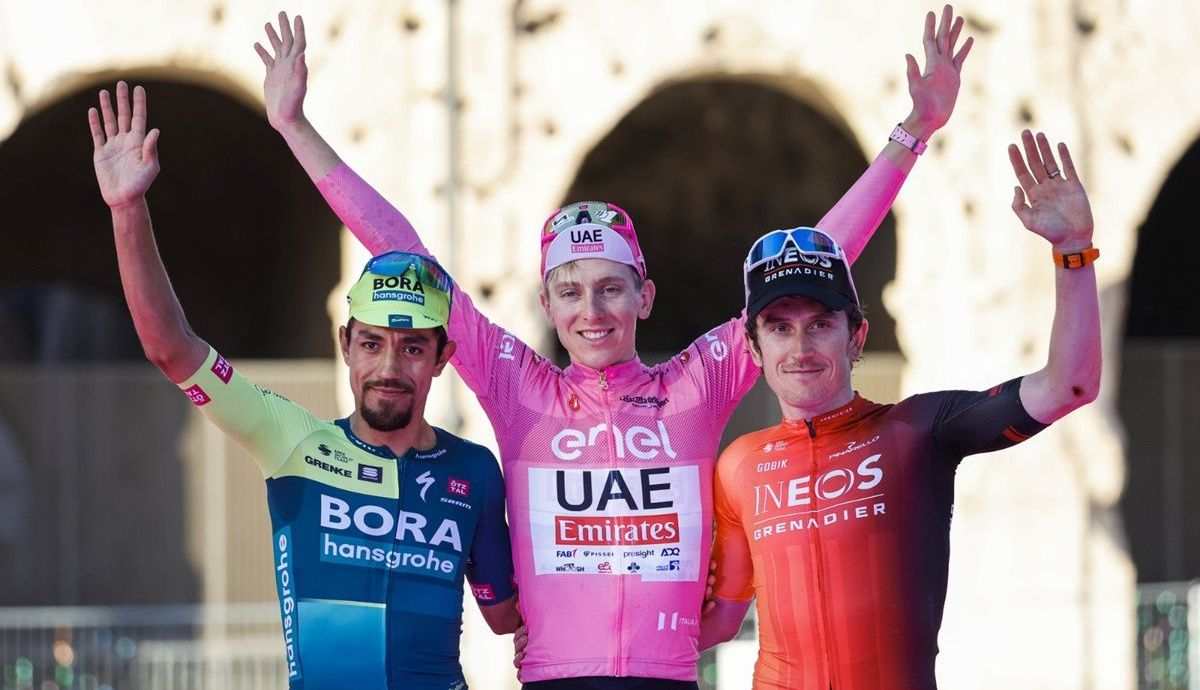 Podio final del Giro de Italia 2024