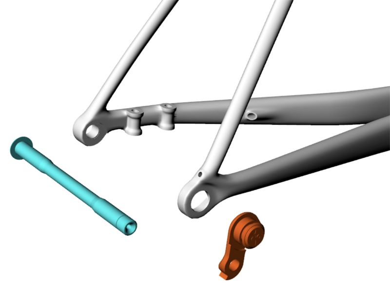 Punteras y anclaje de la pinza de freno, muy trabajadas Punteras y anclaje de la pinza de freno, muy trabajadas