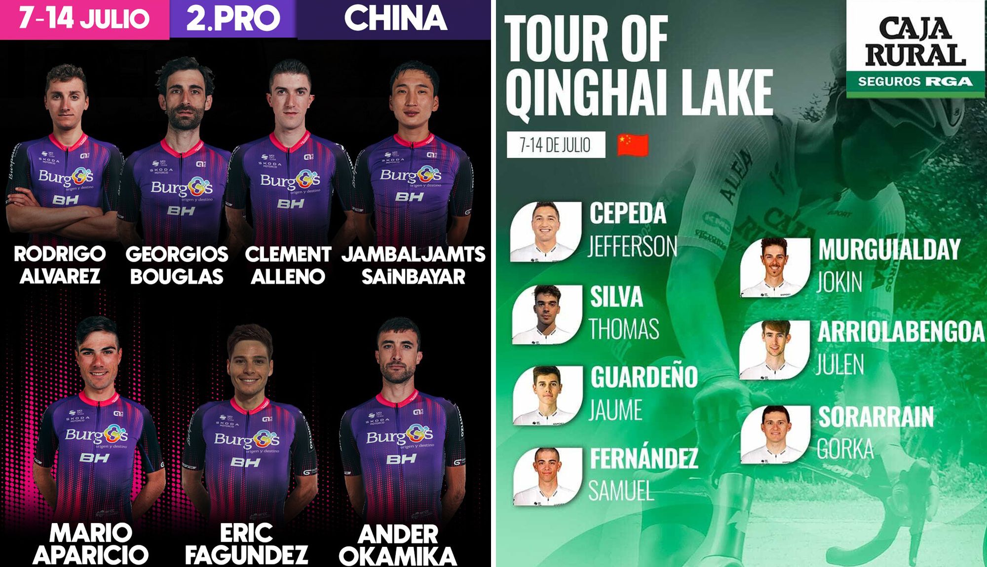 Burgos BH y Caja Rural Seguros RGA, con ambición al Tour de Qinghai Lake