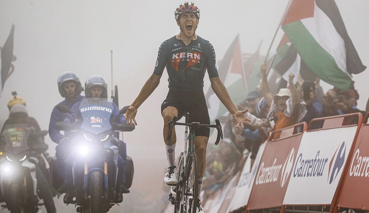 Pablo Castrillo (Kern Pharma) repitió triunfo en La Vuelta 24 con una soberbia etapa