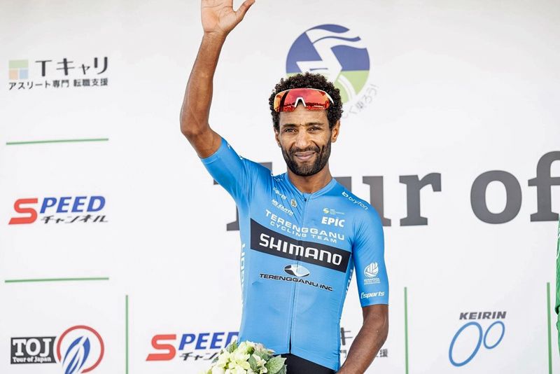 Merhawi Kudus, en el podio del Tour de Japón