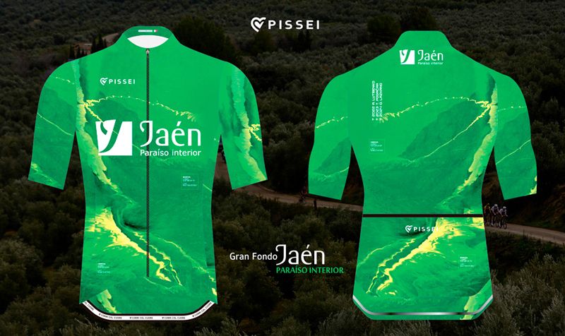 Maillot Gran Fondo Jaen Paraiso Interior con fondo negro baja Maillot Gran Fondo Jaen Paraiso Interior con fondo negro baja