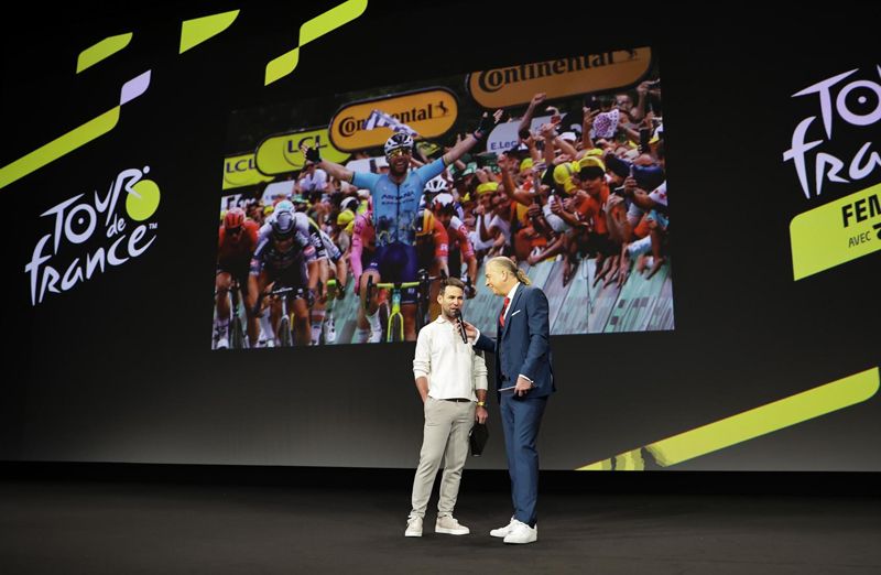 Mark Cavendish en un momento de la presentación del Tour 2025 Mark Cavendish en un momento de la presentación del Tour 2025