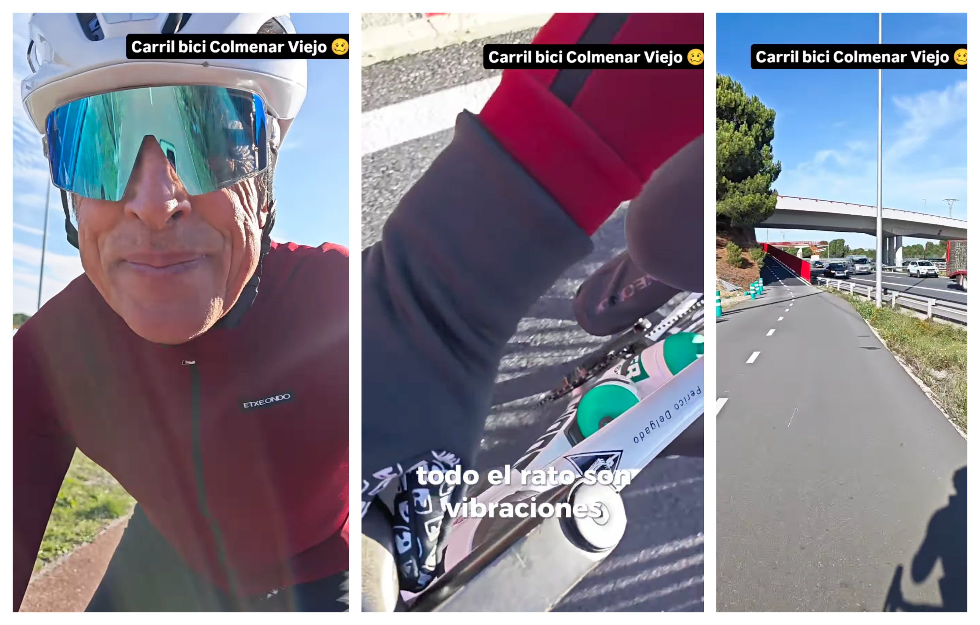 La denuncia de Perico Delgado sobre el resultado de las obras del carril bici de Colmenar