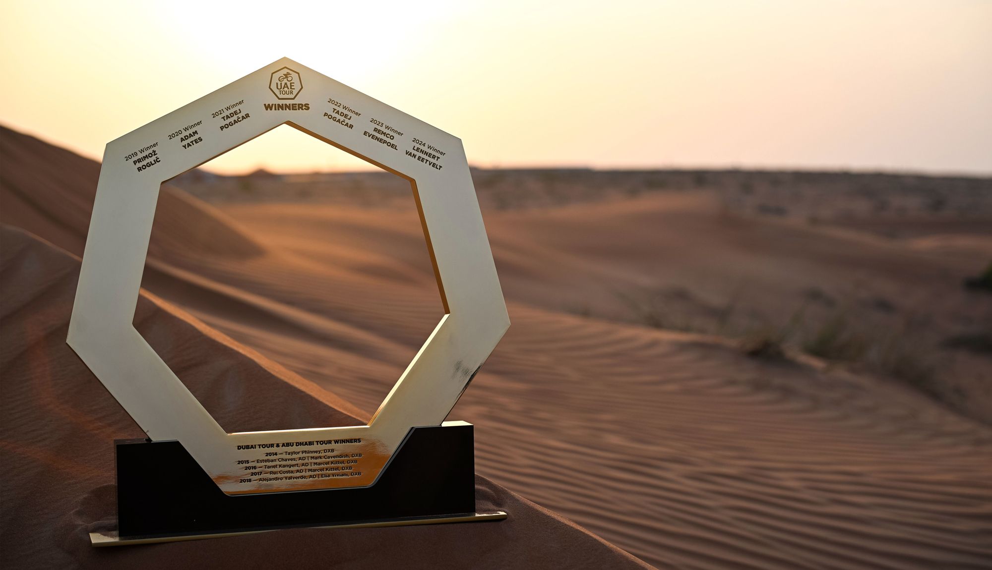 Tadej Pogacar da brillo al cartel de participantes del UAE Tour