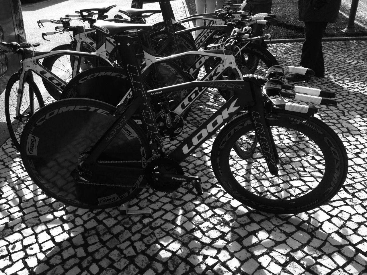 Las bicicletas de contrarreloj de los equipos de la Volta al Algarve