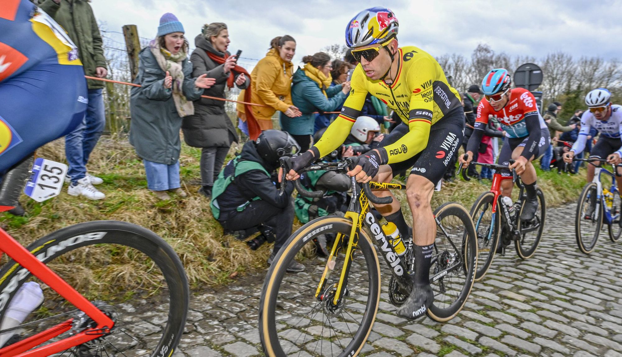 Wout van Aert en una imagen de la pasada Omloop Het Nieuwsblad
