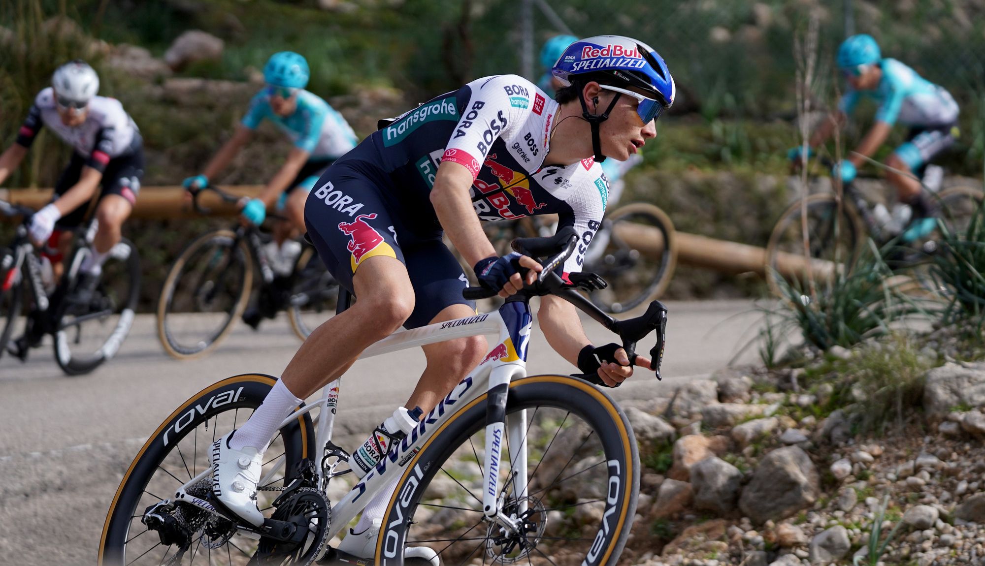 Giulio Pellizzari en una imagen del pasado Trofeo Calviá. Foto: Miguel Ena (Sprint Cycling Agency)