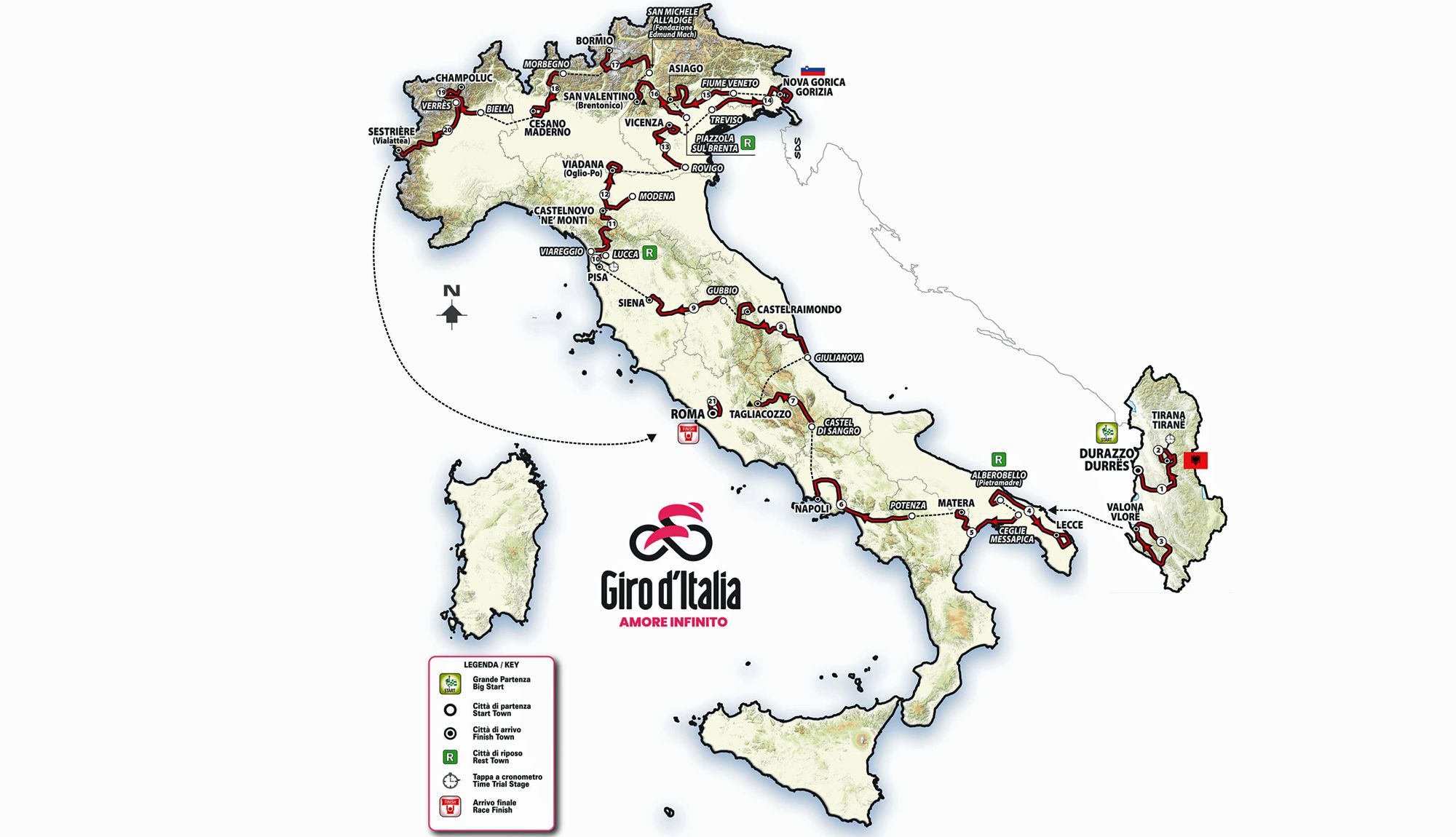 Recorrido del Giro de Italia 2025