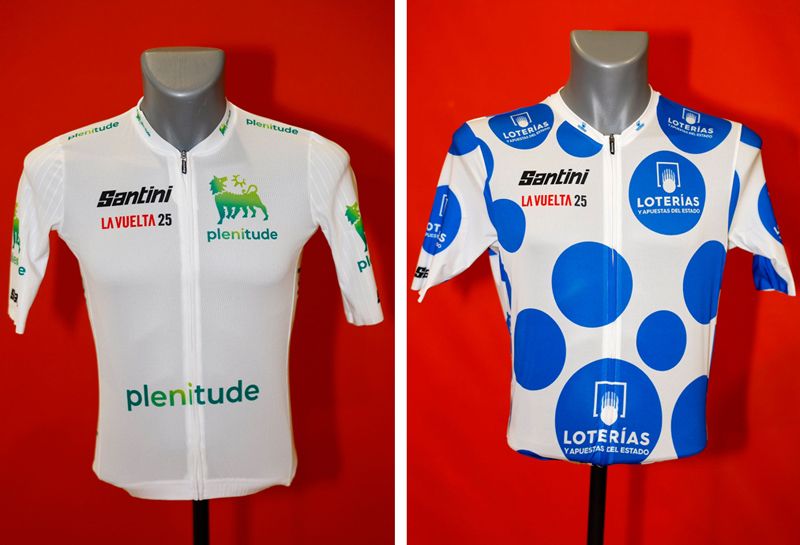 Maillots blanco y de puntos azules Maillots blanco y de puntos azules