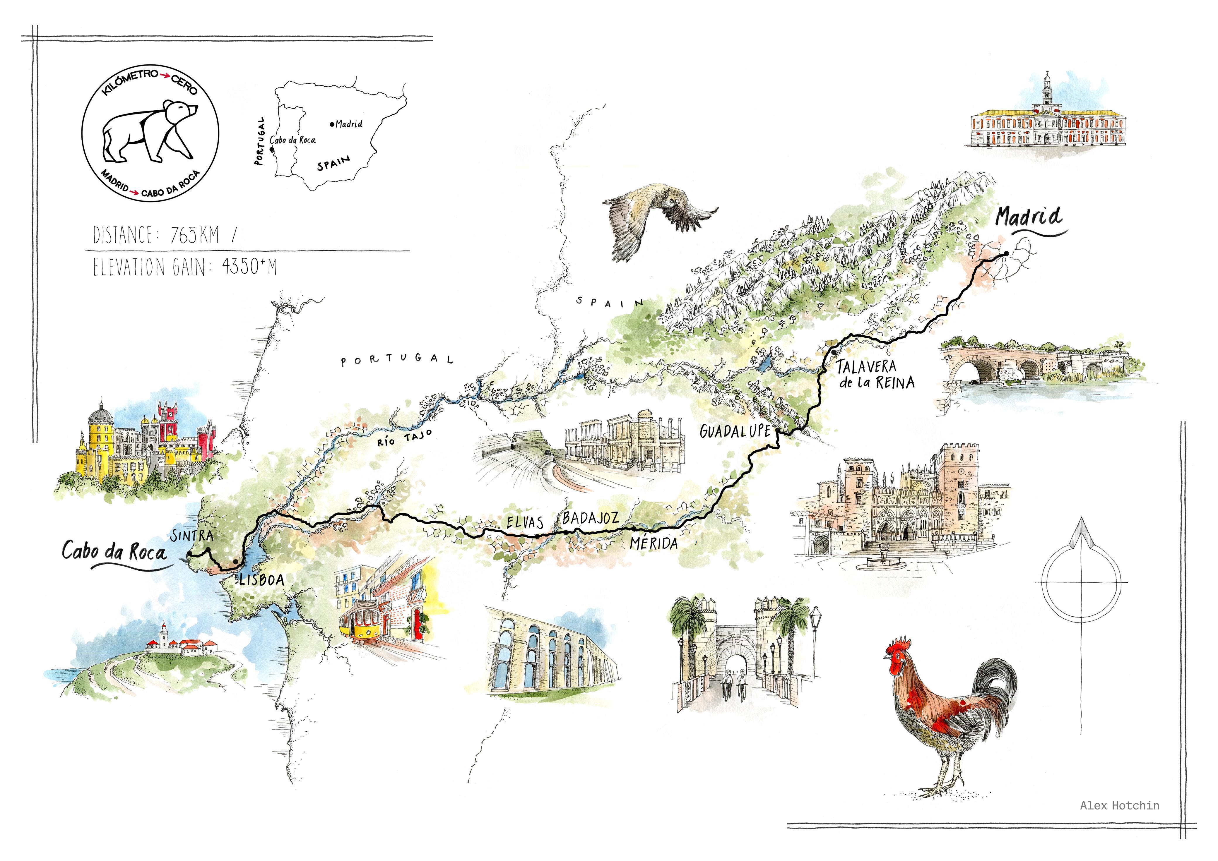 Kilómetro Cero y su nuevo reto, pedalear de Madrid a Cabo da Roca en menos de 100 horas