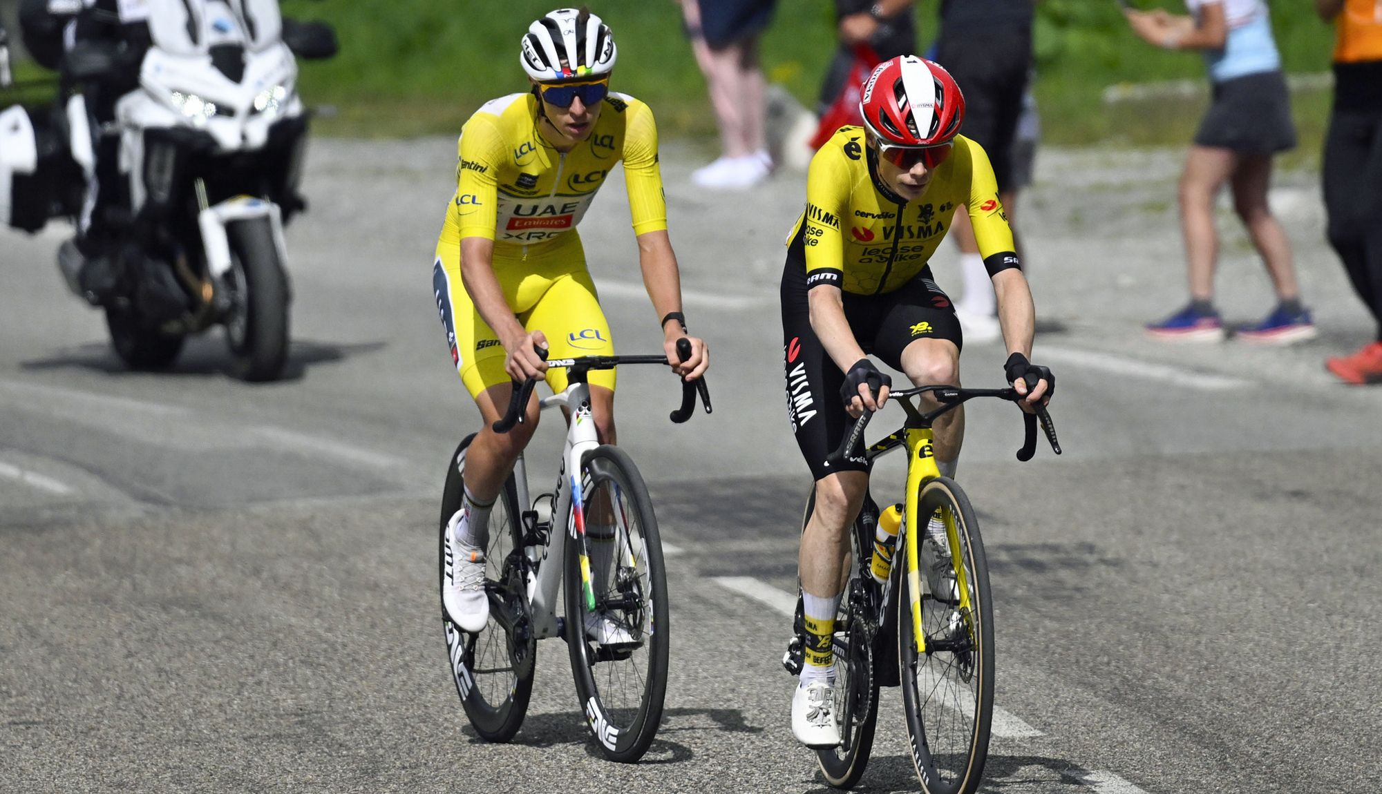 Jonas Vingegaard y Tadej Pogacar en una imagen del pasado Dauphiné