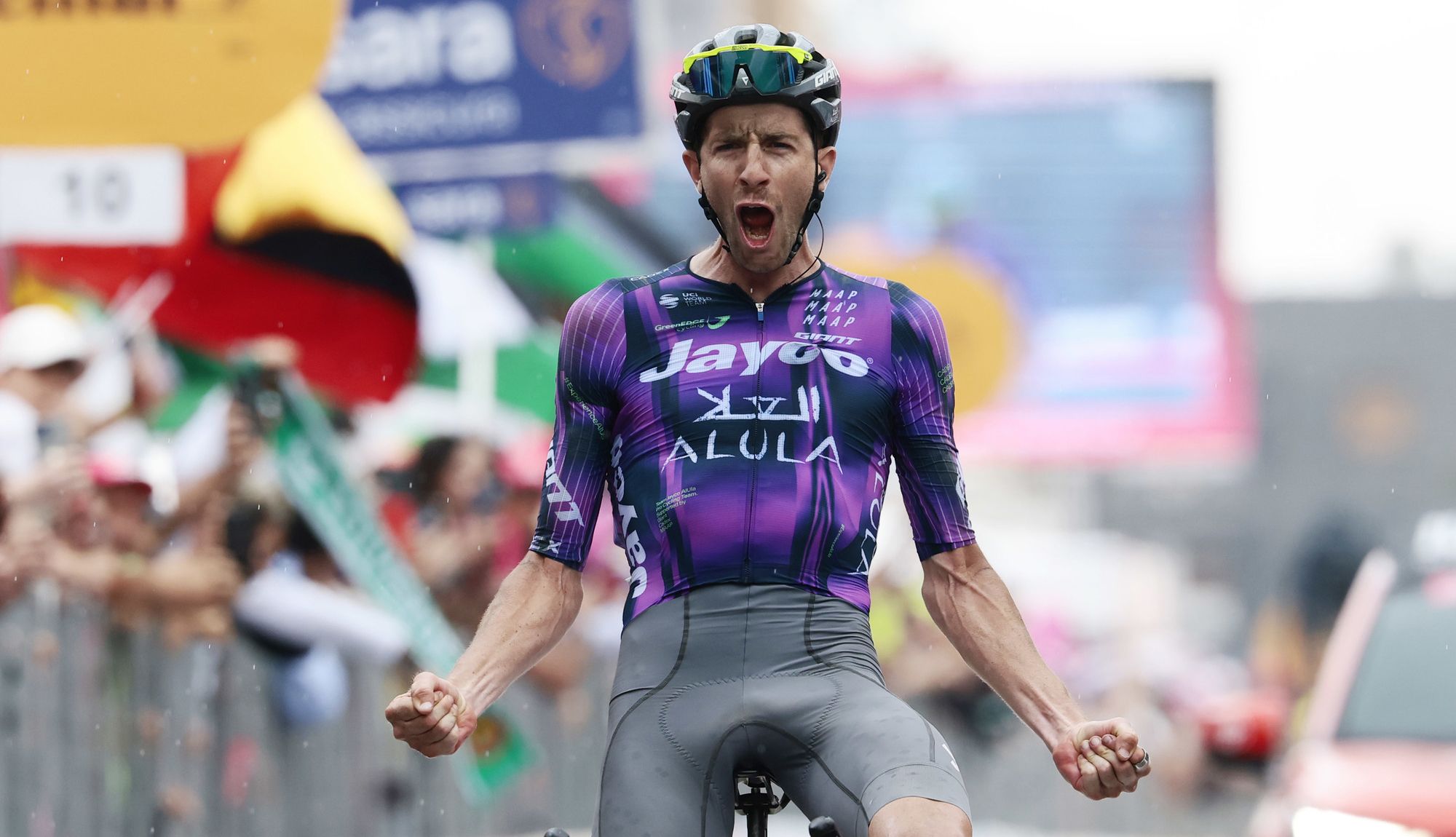 El australiano Chris Harper celebrando su victoria en la etapa reina del pasado Giro de Italia