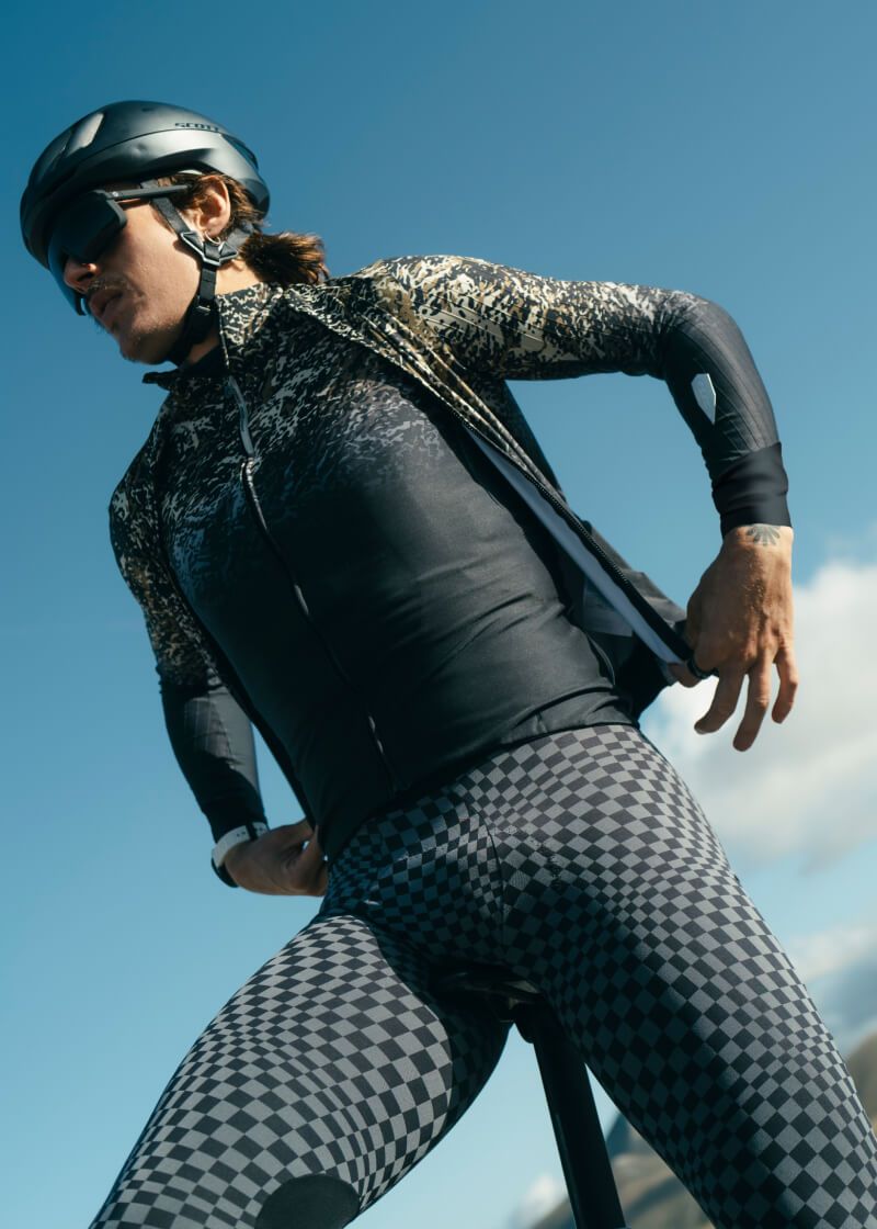 dottore hybrid bib tights check grey q36.5