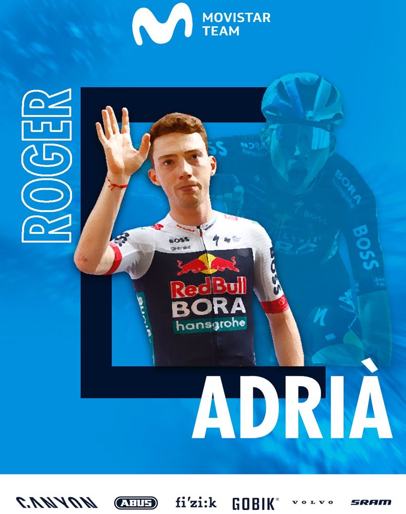 cartel fichaje Roger Adria Movistar Team cartel fichaje Roger Adria Movistar Team