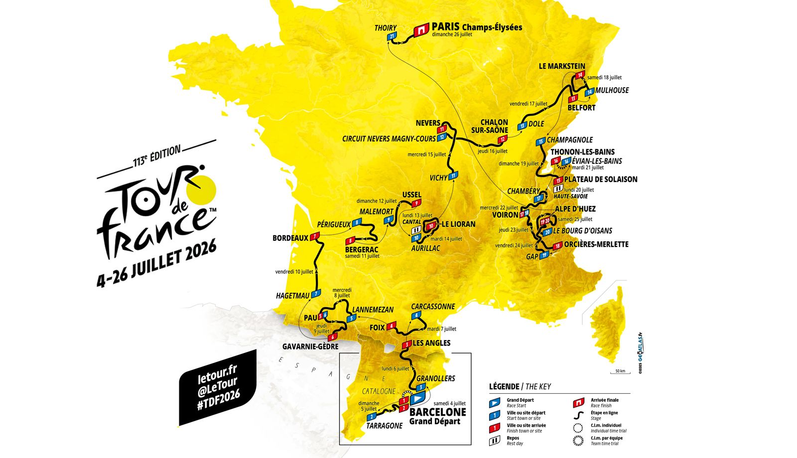 Recorrido del Tour de Francia 2026