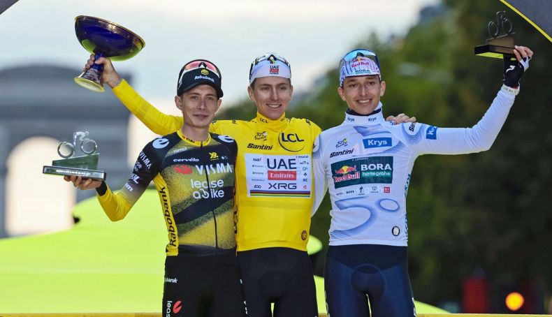 Podio del Tour de Francia 2025
