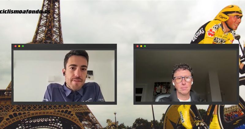 Albert Torres y Joseba Beloki en un momento de la entrevista