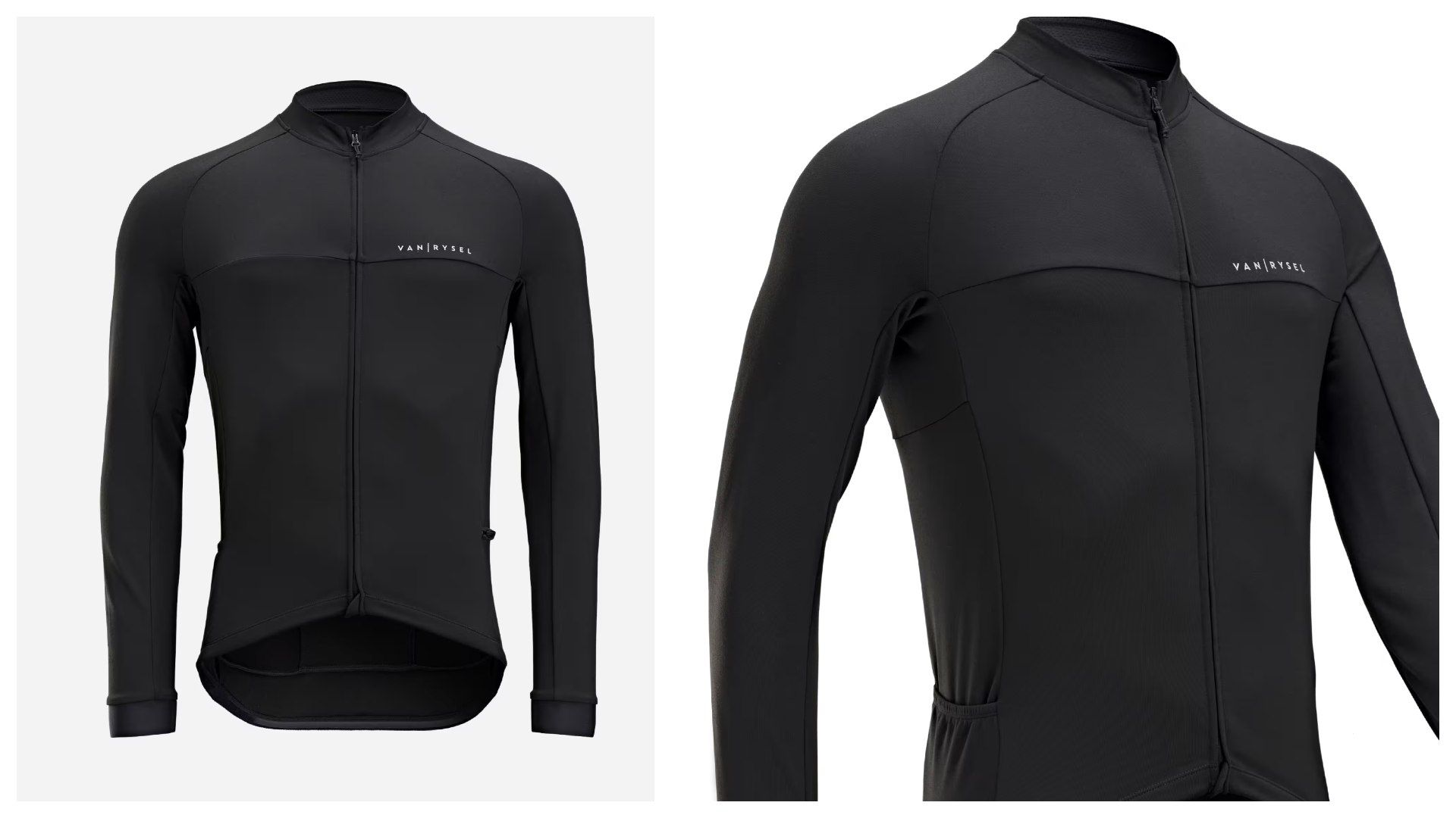 Maillot manga larga Van Rysel RC100 negro.