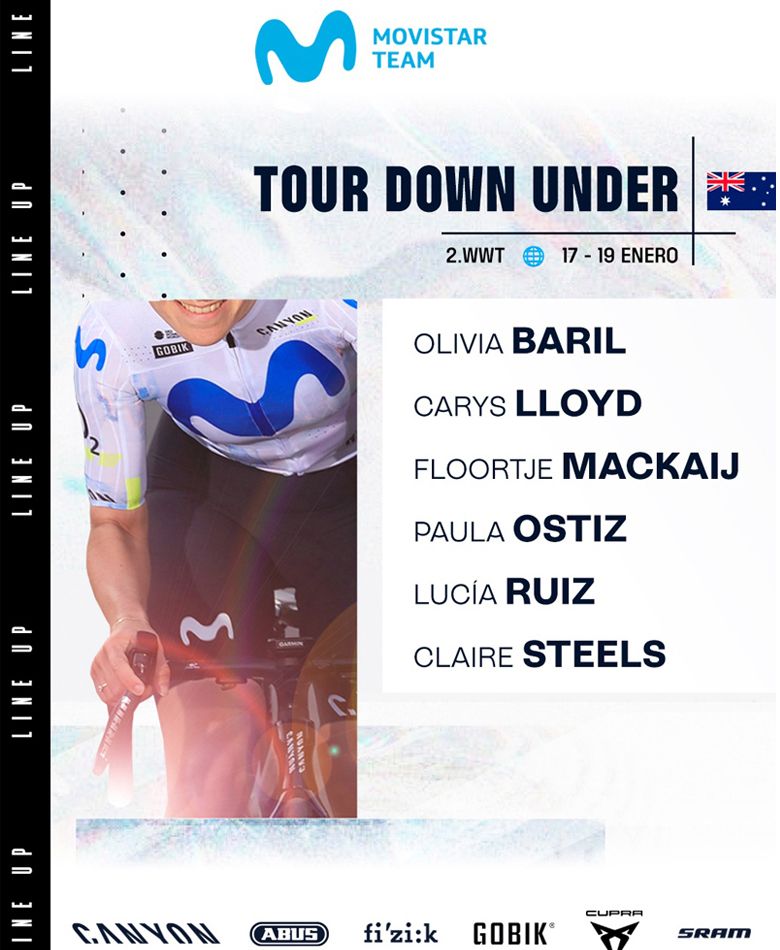 cartel Movistar femenino Tour Down Under