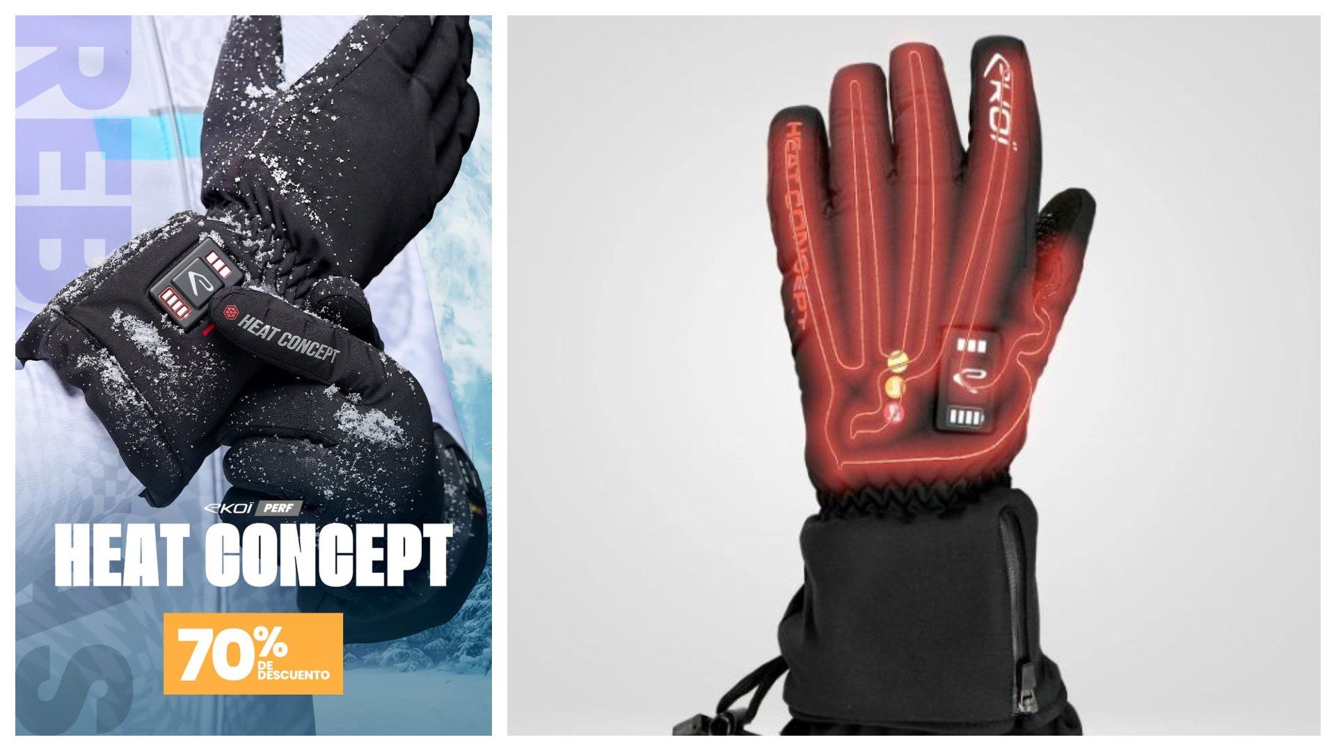 Guantes calefactables EKOI Perf HEAT CONCEPT 5. Guantes calefactables EKOI Perf HEAT CONCEPT 5.