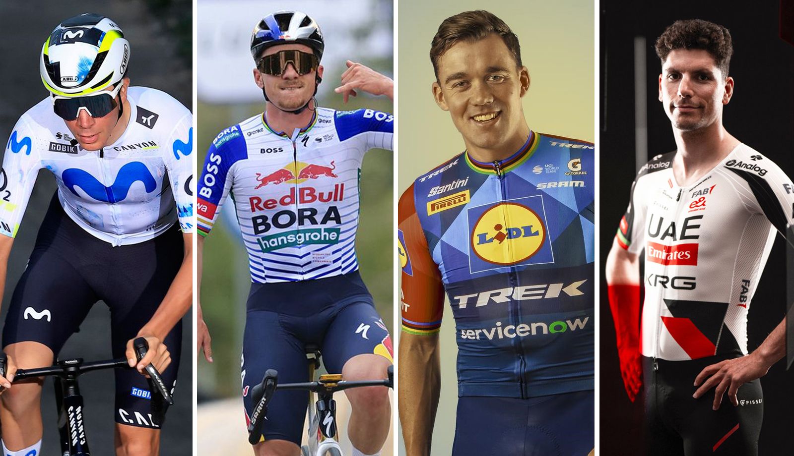 Cian Uijtdebroeks, Remco Evenepoel, Mads Pedersen y Joao Almeida, cuatro de las grandes estrellas de la VCV 2026.