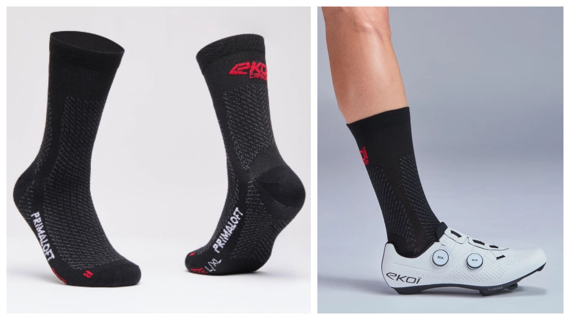 Calcetines de invierno EKOI Perf CARBON FIBER PRIMALOFT 18 cm.