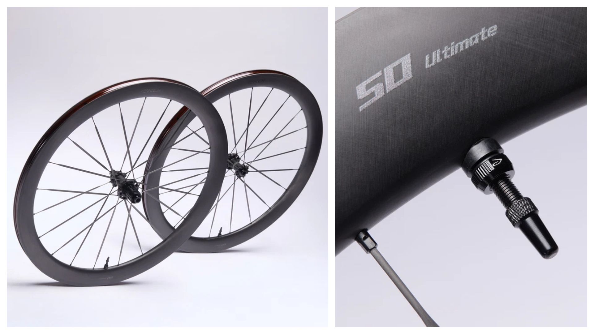 Juego de Ruedas EKOI Carbono 50 mm Full Black Shimano Light.