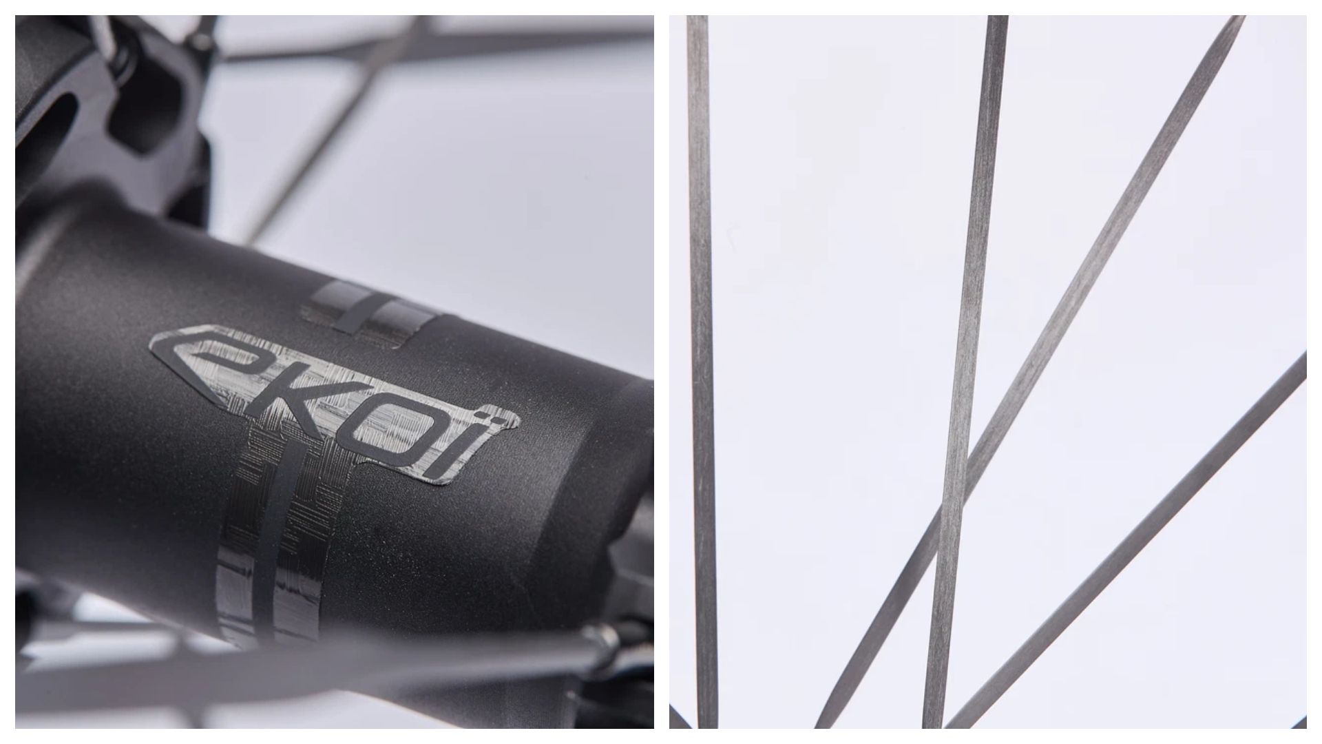 Ruedas EKOI de carbono 50 mm Full Black SRAM Light.