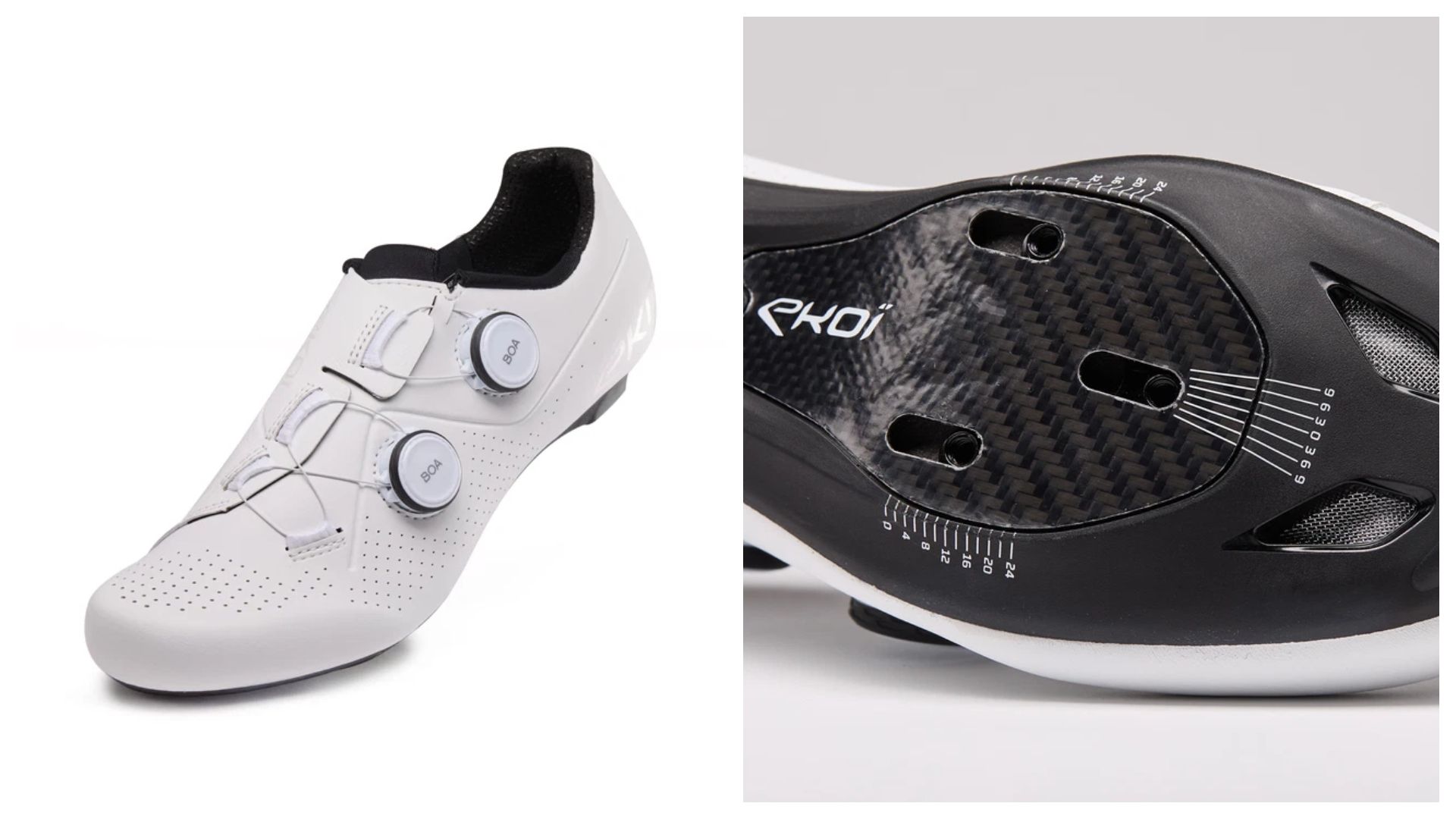 Zapatillas de carretera EKOI Perf CARBON INSERT Blancas.