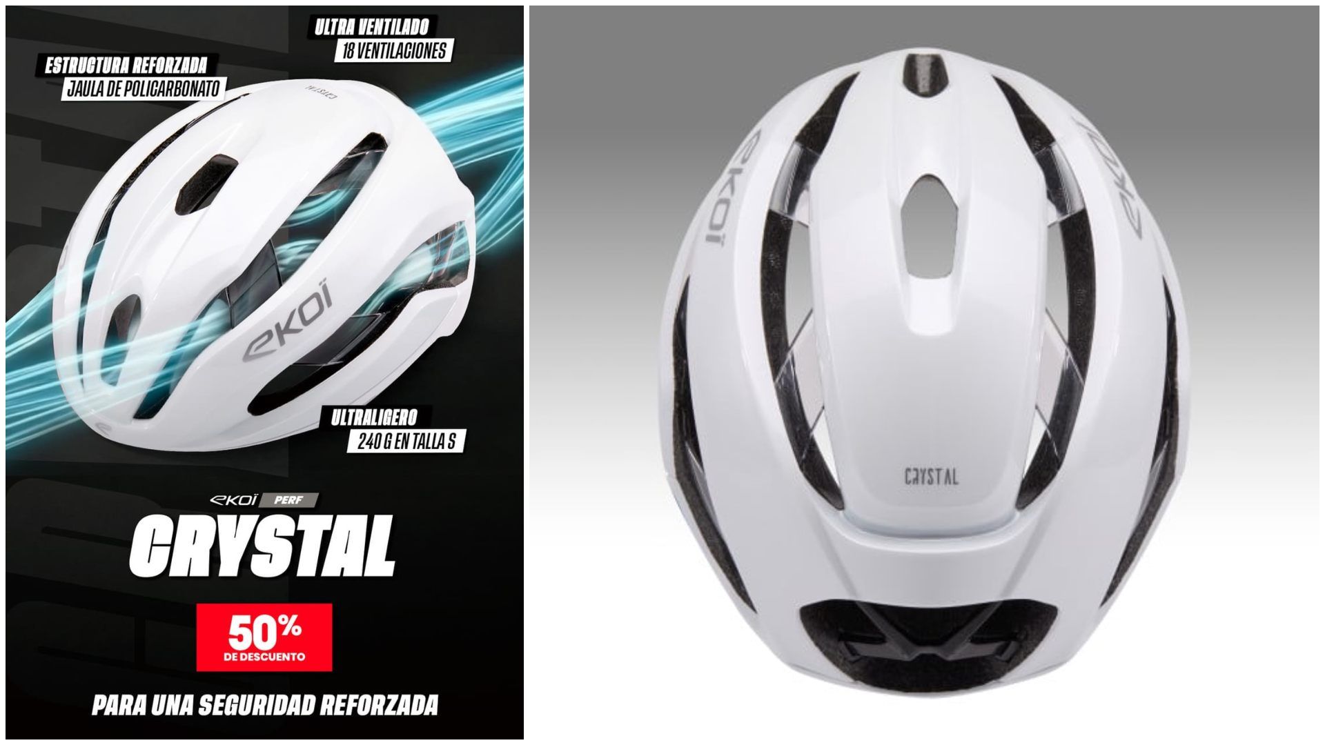 Casco EKOI Perf CRYSTAL Blanco
