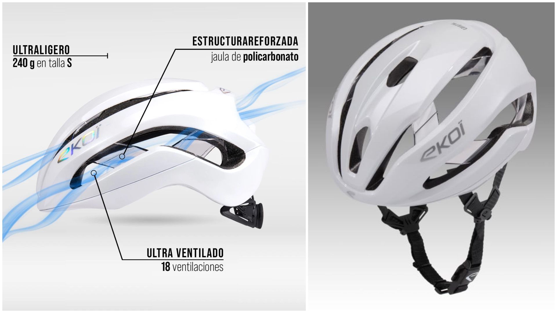 Casco EKOI Perf CRYSTAL Blanco.