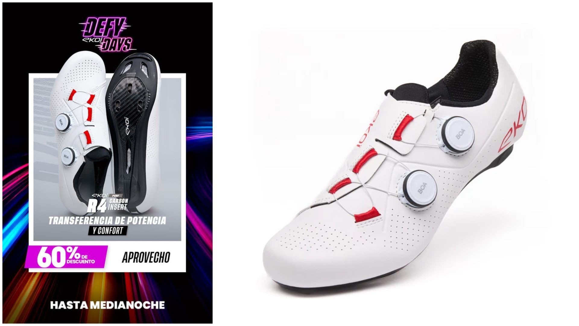 EKOI Perf R4 CARBON INSERT Blanco Rojo.