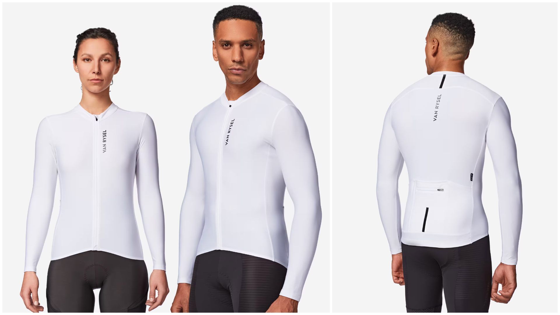 Maillot Van Rysel Ciclismo Carretera Unisex Entretiempo Racer 2 Blanco.